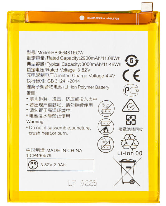 Batería para Huawei Y6 (2018) / P9 Lite (2017) / P20 Lite / P smart (2017) / P10 Lite, HB366481ECW