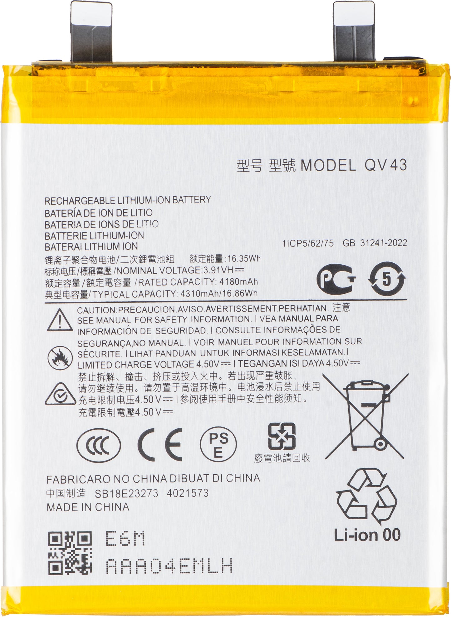 Batería para Motorola ThinkPhone 25 / Edge 50 Neo, QV43
