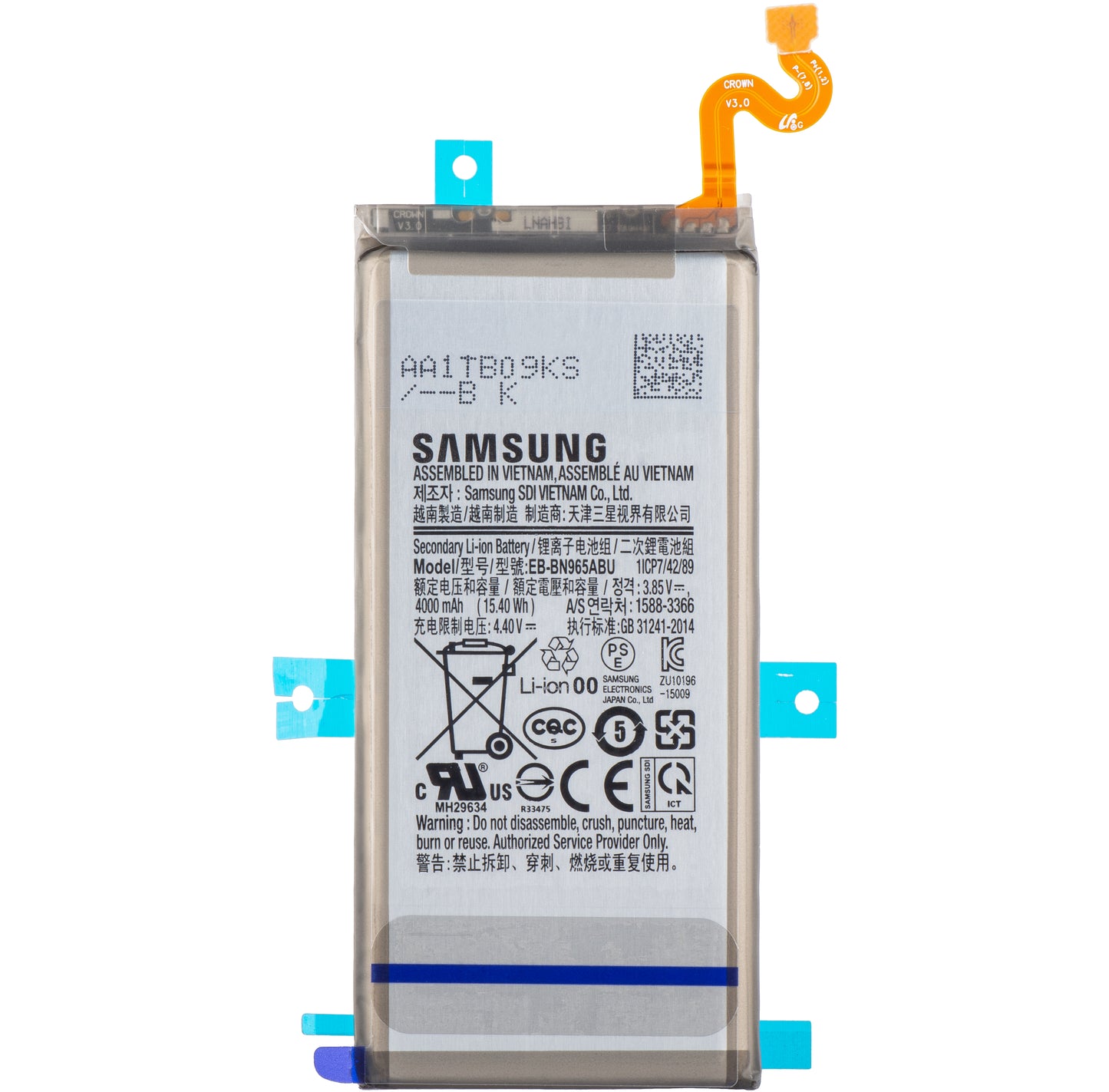 Batería Samsung Galaxy Note 9 N960, EB-BN960ABE, Service Pack GH82-17562A