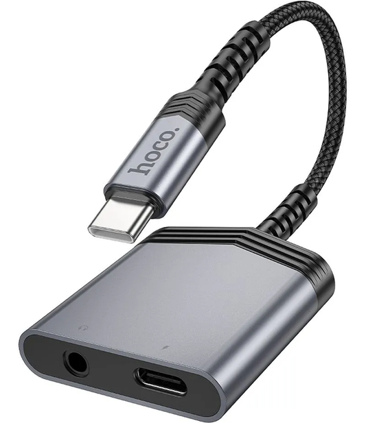 Adaptador de Audio USB-C - USB-C / 3.5mm HOCO LS39, Negro