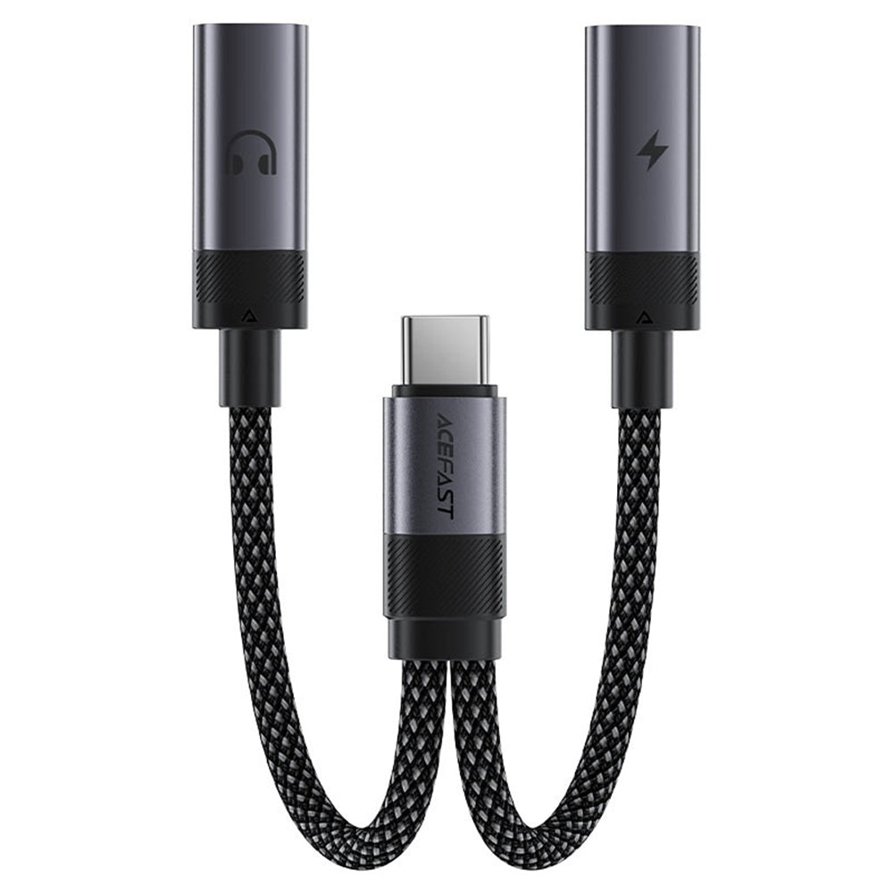 Adaptador de Audio USB-C - 2 x USB-C Acefast J14, Negro