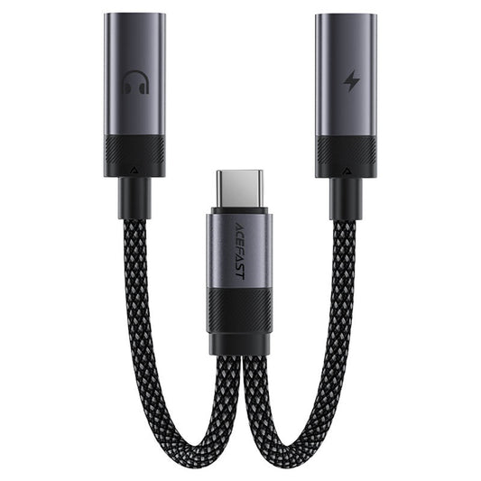 Adaptador de Audio USB-C - 2 x USB-C Acefast J14, Negro