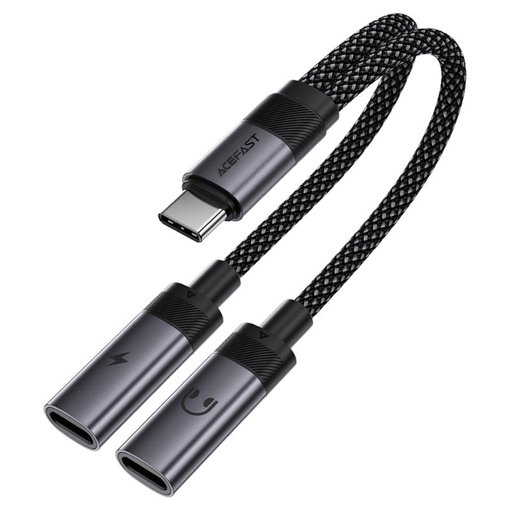 Adaptador de Audio USB-C - 2 x USB-C Acefast J14, Negro