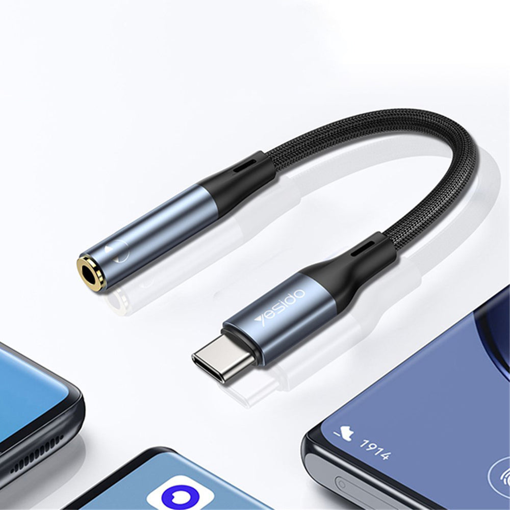 Adaptador de Audio USB-C - 3.5mm Yesido YAU38, Negro