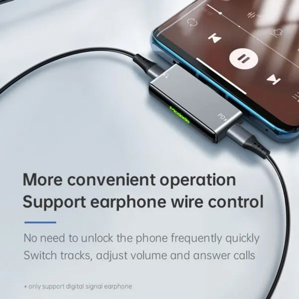 Adaptador de Audio USB-C - USB-C / USB-C McDodo CA-7670, Negro
