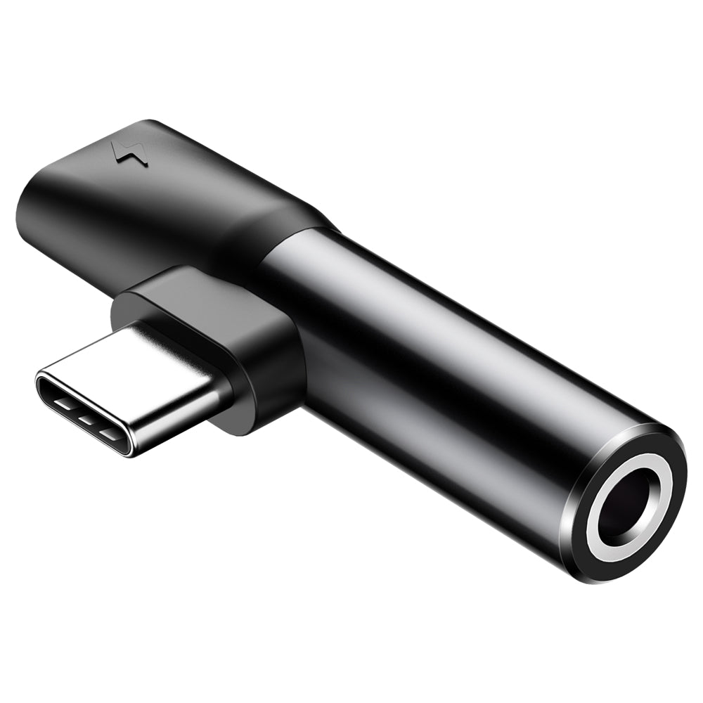 Adaptador de Audio USB-C - USB-C / 3.5mm Baseus L41, Negro CATL41-01