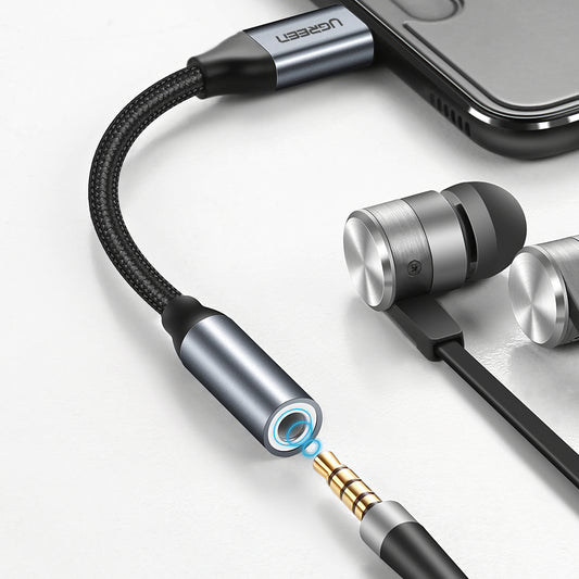 Adaptador de Audio USB-C - 3.5mm UGREEN AV142, Gris