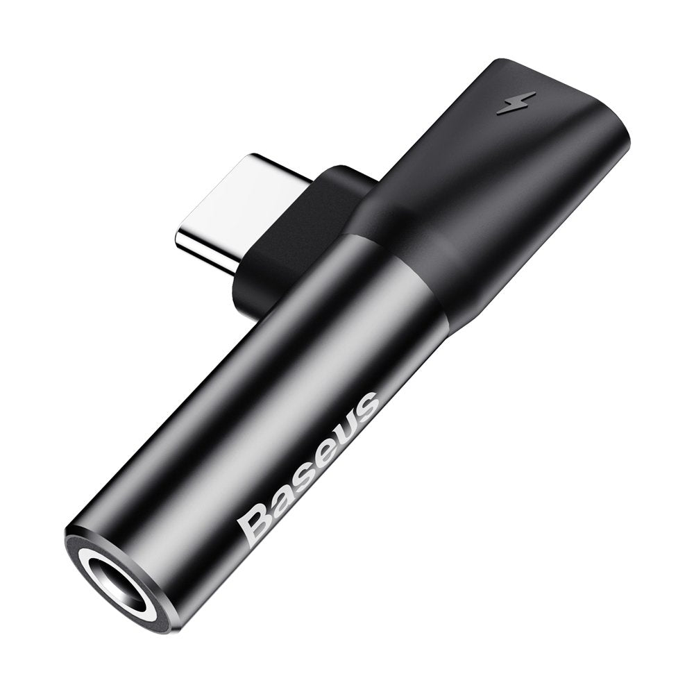 Adaptador de Audio USB-C - USB-C / 3.5mm Baseus L41, Negro CATL41-01