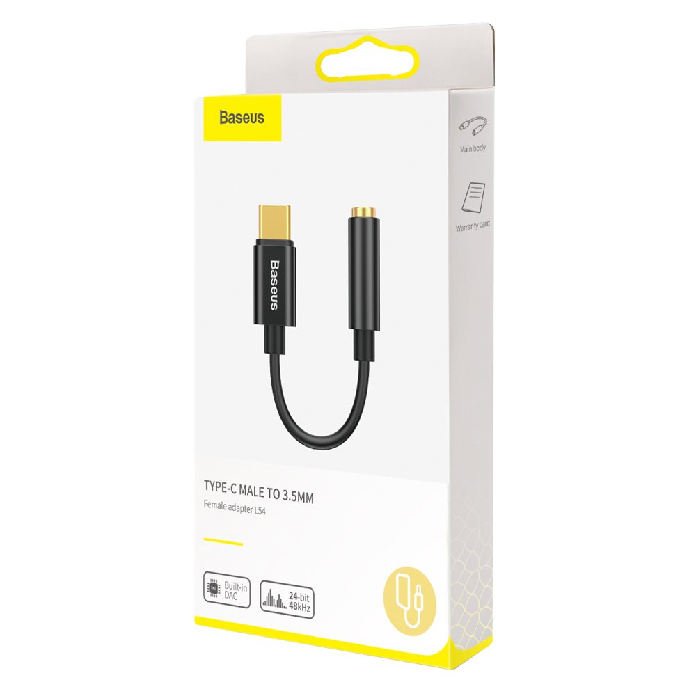 USB-C to 3.5mm Audio Adapter Baseus L54, Black CATL54-01