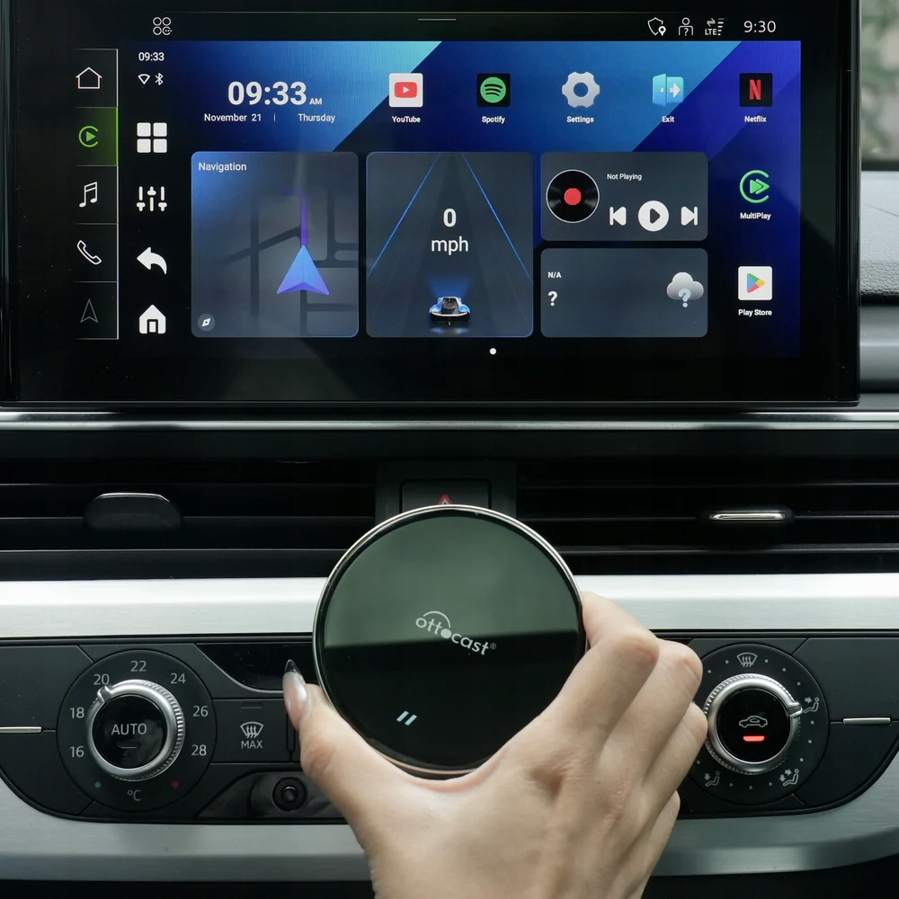 Adaptador Carplay / Android Auto Wireless Ottocast OttoAibox P3 Lite para Apple iPhone / Serie Android