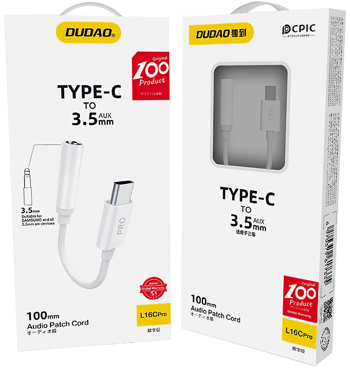 Adaptador de Audio USB-C - 3.5mm Dudao L16CPro, Blanco