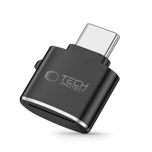 Lector de tarjetas USB-C Tech-Protect Ultraboost, microSD, Negro