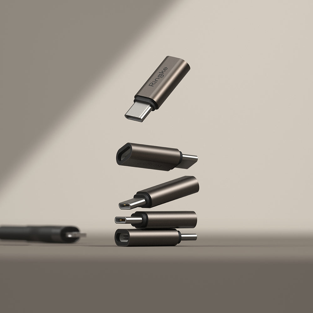 Adaptador de Datos y Carga Lightning - USB-C Ringke, Marrón, Set de 2 piezas