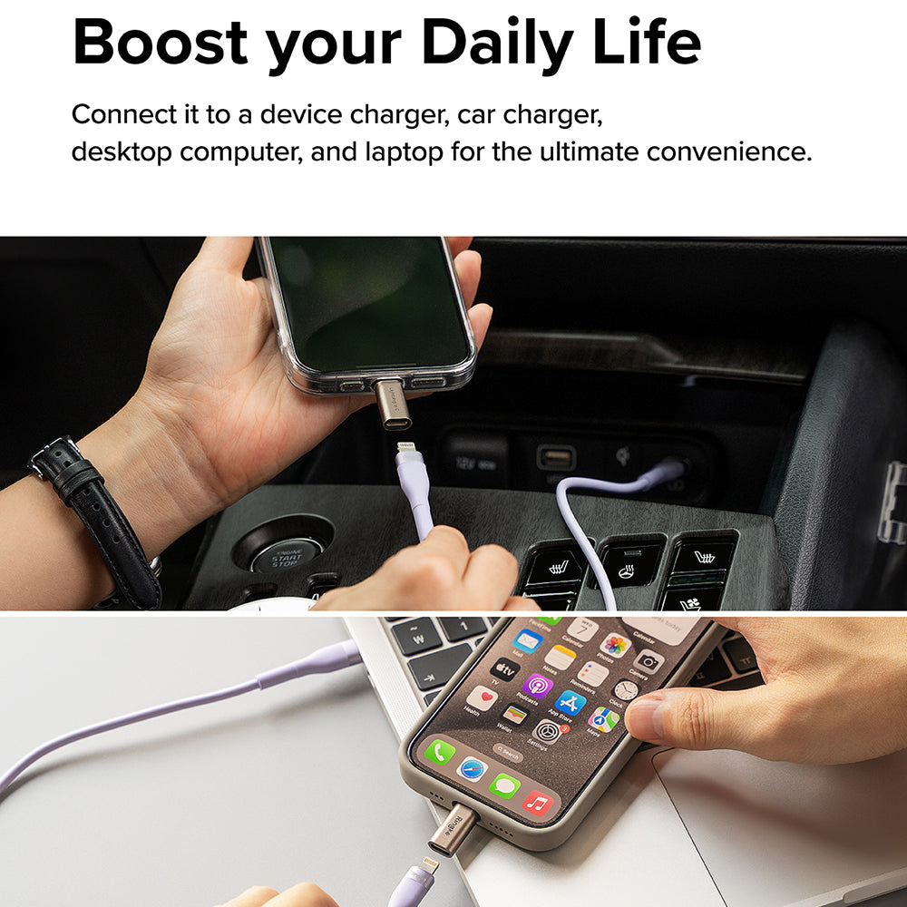 Adaptador de Datos y Carga Lightning - USB-C Ringke, Marrón, Set de 2 piezas
