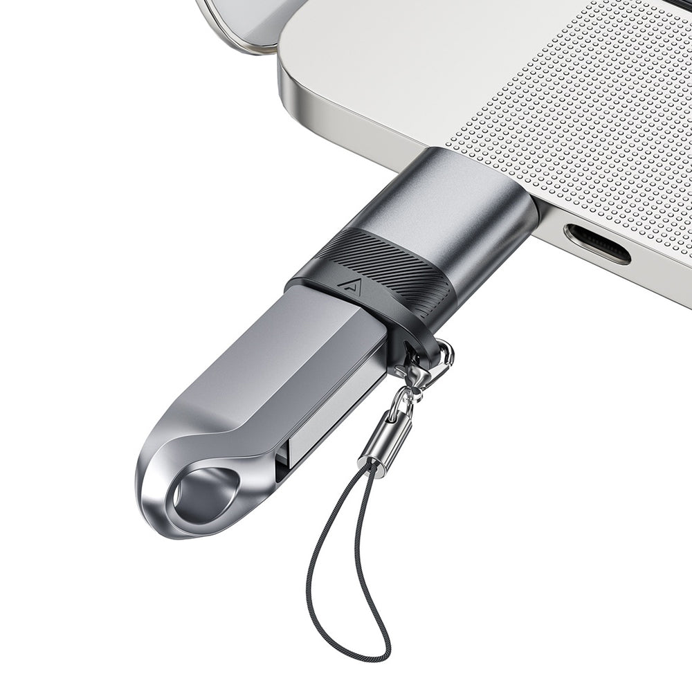 Adaptador de Datos y Carga USB-C - USB-A Acefast J8, Gris