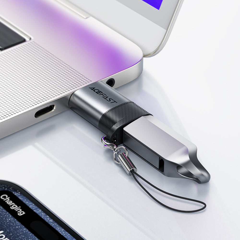 Adaptador de Datos y Carga USB-C - USB-A Acefast J8, Gris