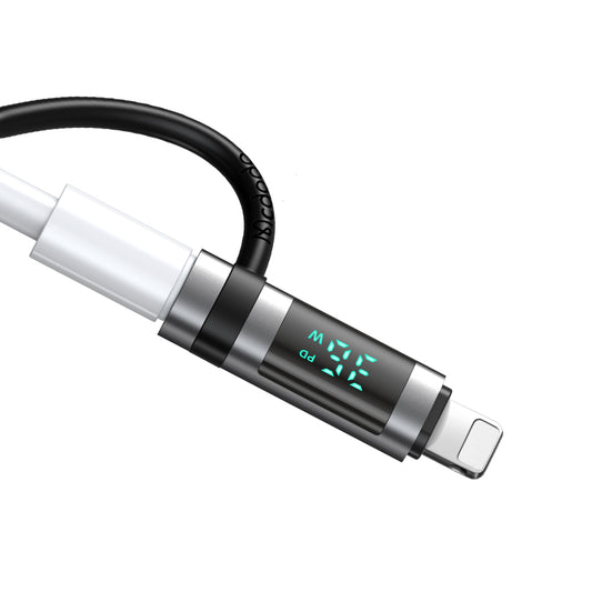 Adaptador de Datos y Carga USB-C - Lightning McDodo OT-2610 Pigeon Display, Negro