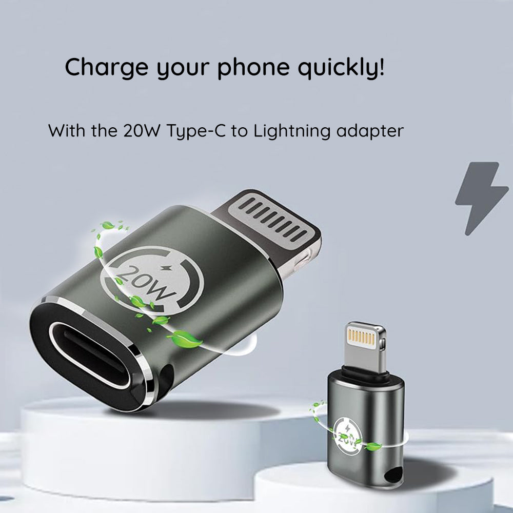 Adaptador de Datos y Carga USB-C - Lightning Techsuit A11 TitanCoreX, Gris