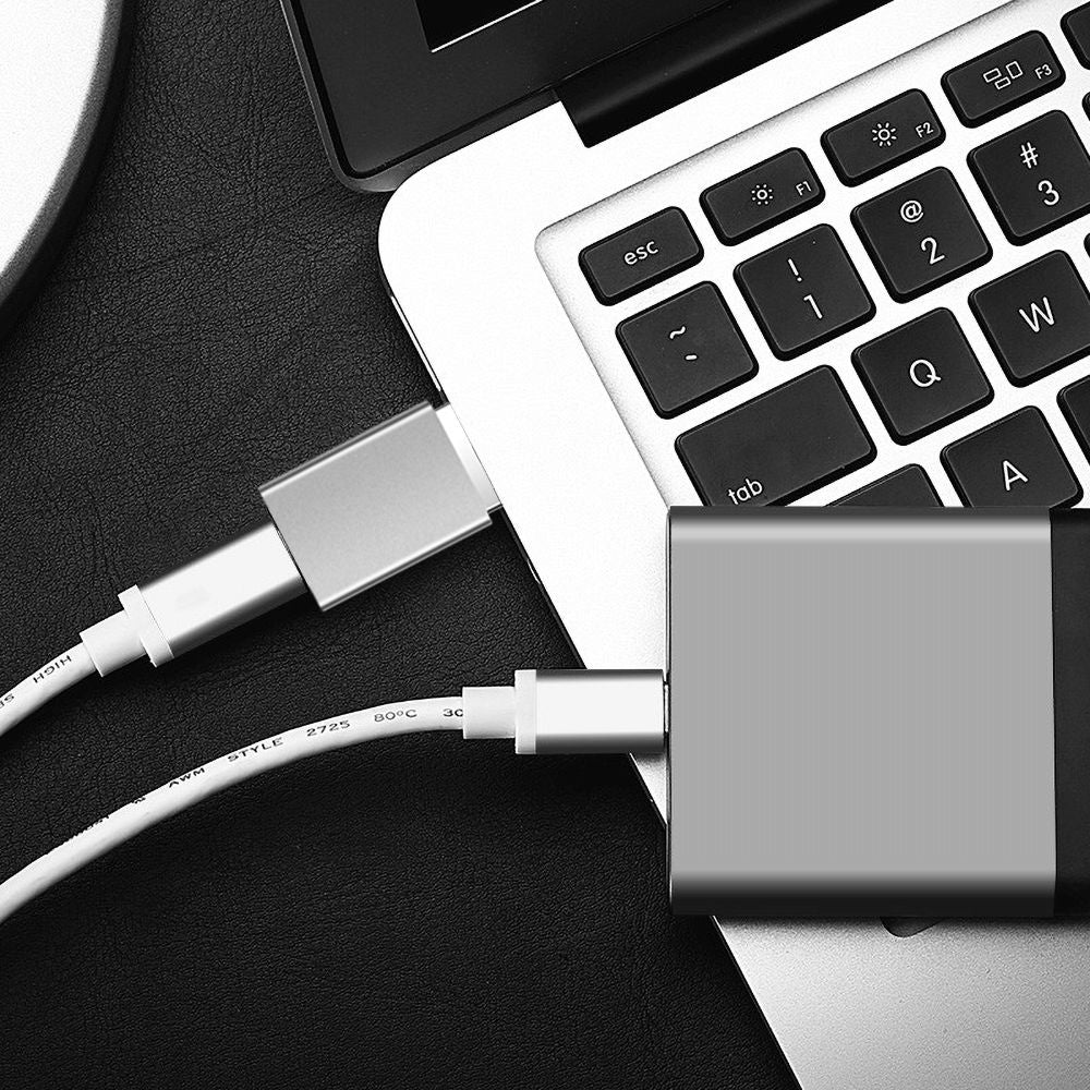 Adaptador de Datos y Carga USB-C - USB-A Fixed, Gris