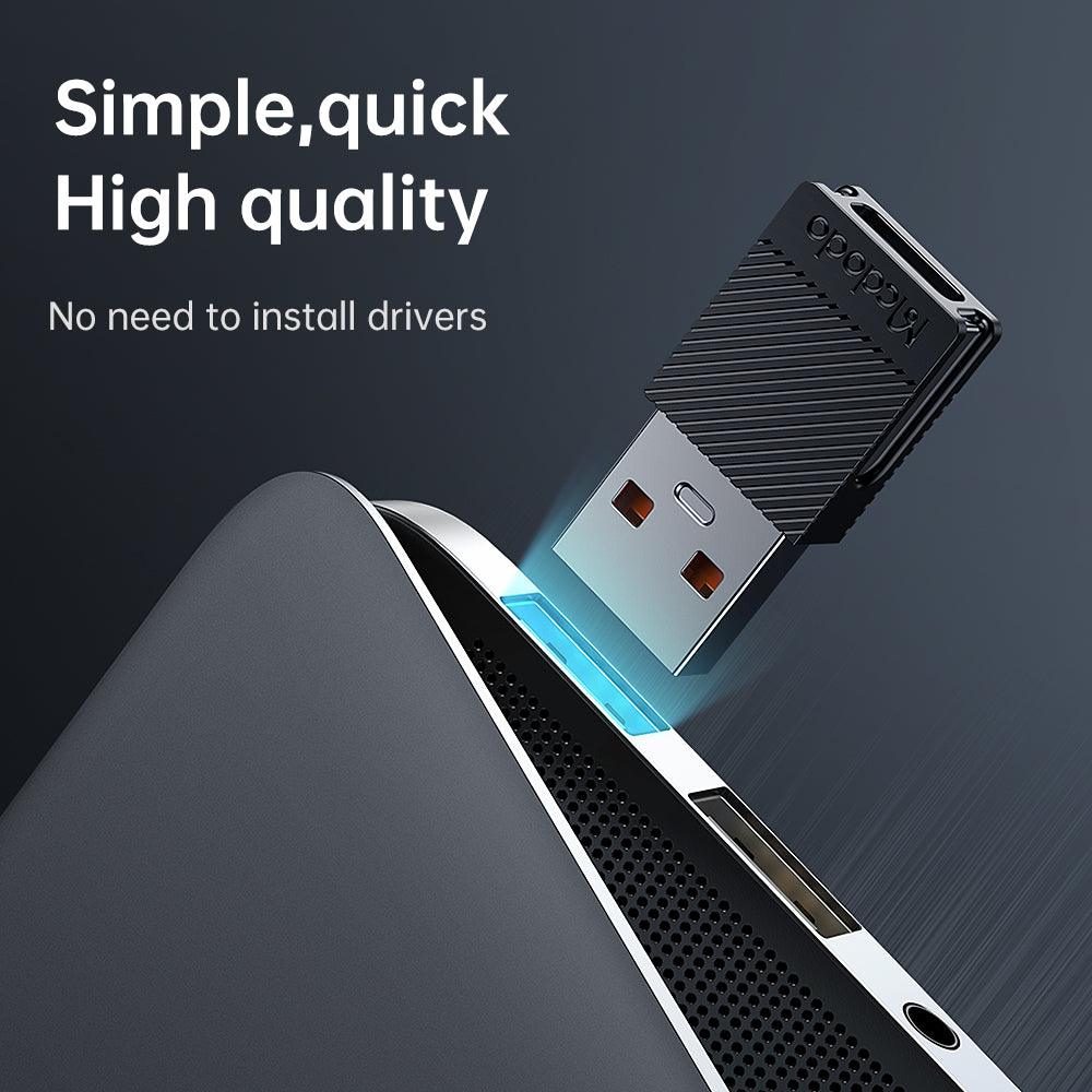 Adaptador de Datos y Carga USB-C - USB-A McDodo OT-6970, Negro