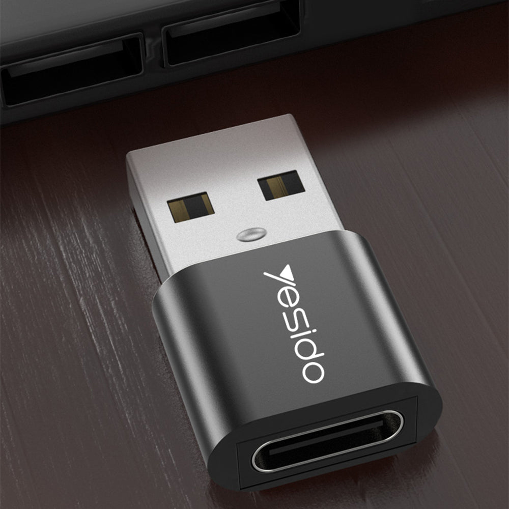 Adaptador de Datos y Carga USB-C - USB-A Yesido GS09, Negro