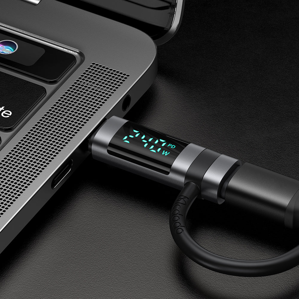 Adaptador de Datos y Carga USB-C - USB-C McDodo OT-2620 Pigeon Display, Negro