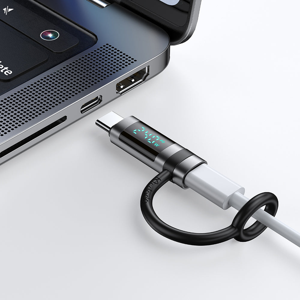 Adaptador de Datos y Carga USB-C - USB-C McDodo OT-2620 Pigeon Display, Negro