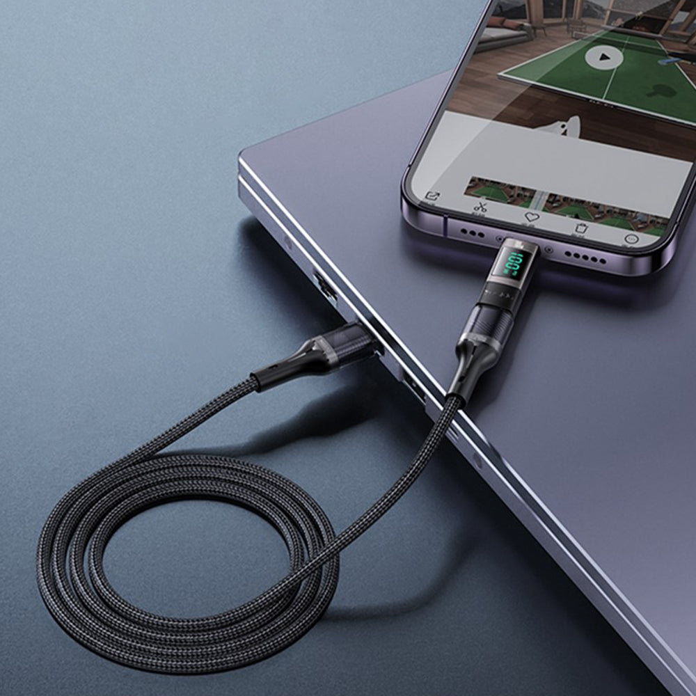 Adaptador de Datos y Carga USB-C - USB-C Yesido GS24 Display, Gris