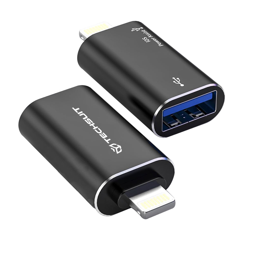 Adaptador OTG Lightning - USB-A Techsuit A18 AluVoltX, Negro