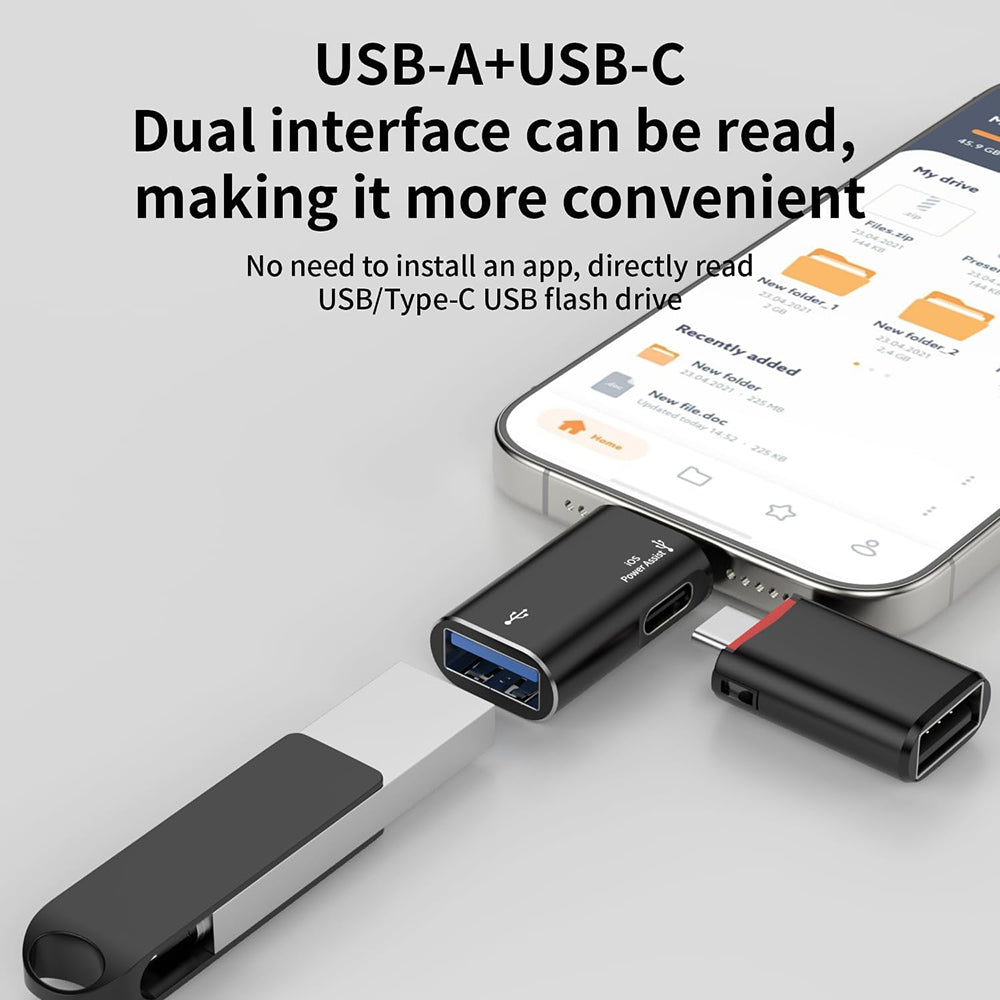Adaptador OTG Lightning - USB-A Techsuit A18 AluVoltX, Negro