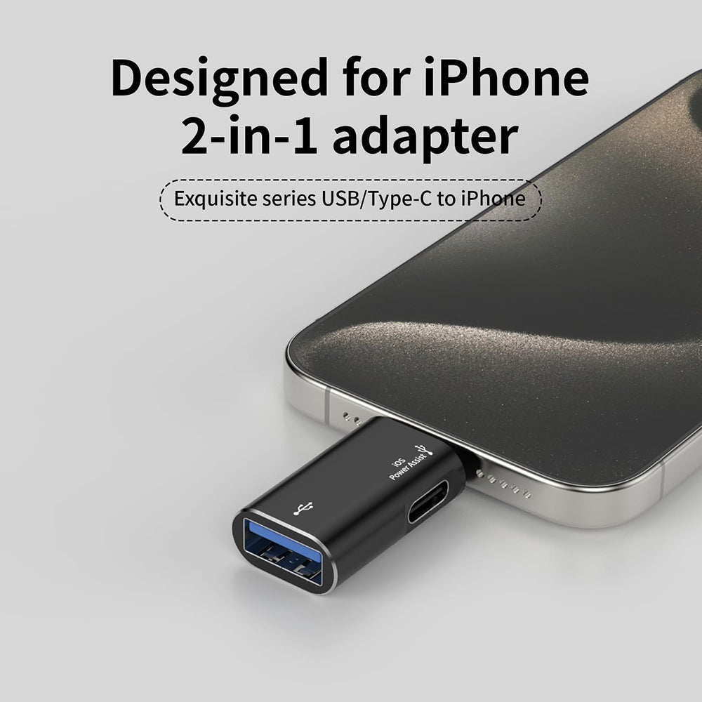 Adaptador OTG Lightning - USB-A Techsuit A18 AluVoltX, Negro