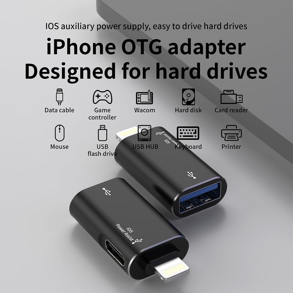 Adaptador OTG Lightning - USB-A Techsuit A18 AluVoltX, Negro