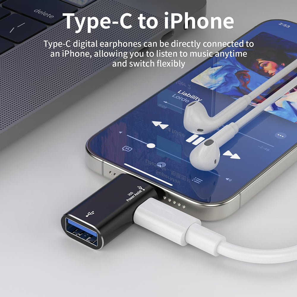 Adaptador OTG Lightning - USB-A Techsuit A18 AluVoltX, Negro