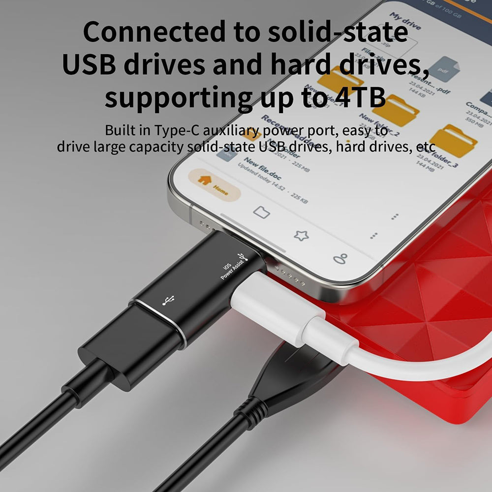 Adaptador OTG Lightning - USB-A Techsuit A18 AluVoltX, Negro