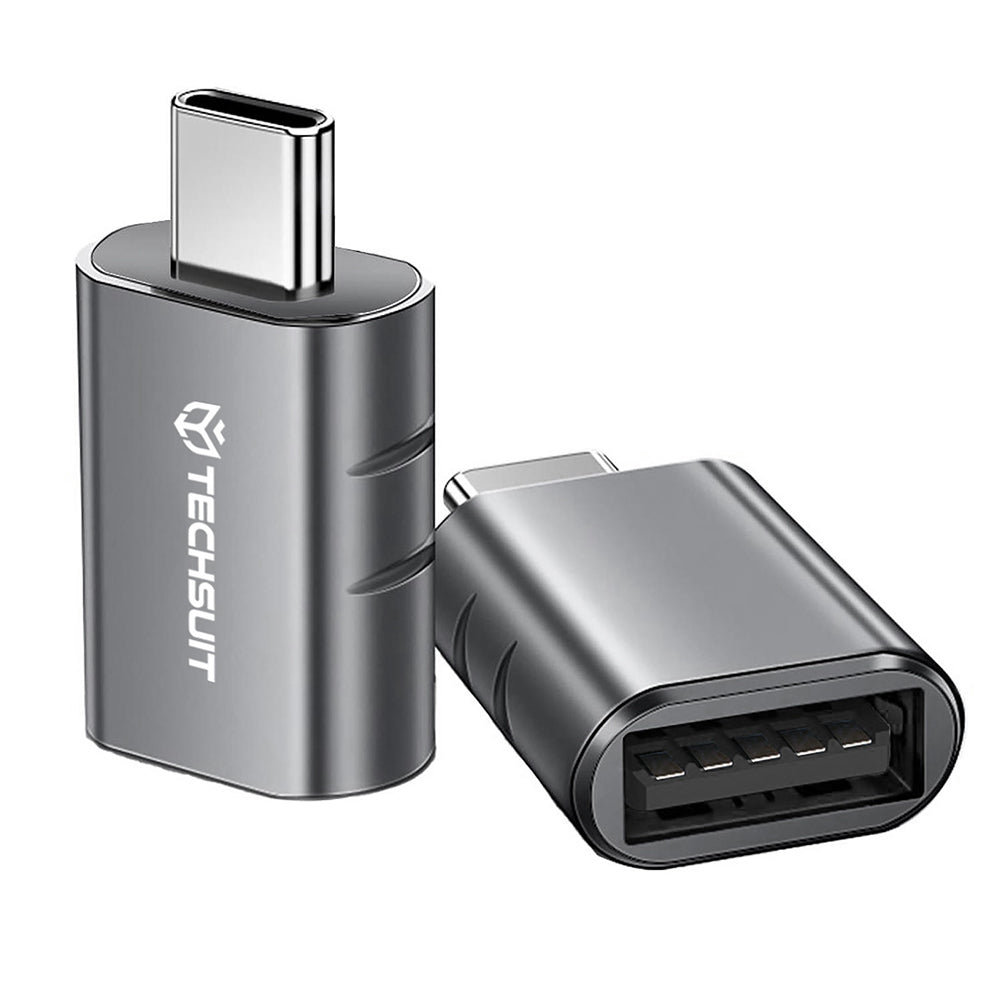 Adaptador OTG USB-C - USB-A Techsuit A10 SlateVolt, Gris