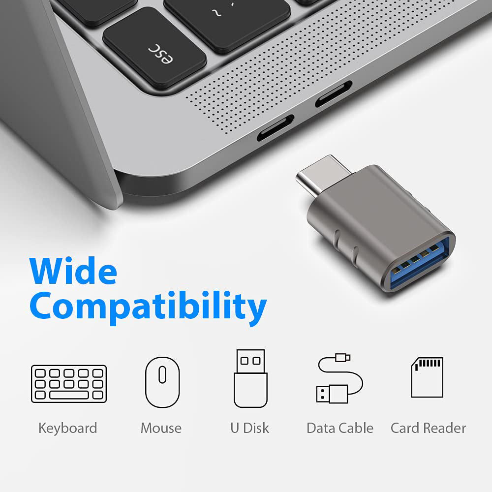 Adaptador OTG USB-C - USB-A Techsuit A10 SlateVolt, Gris