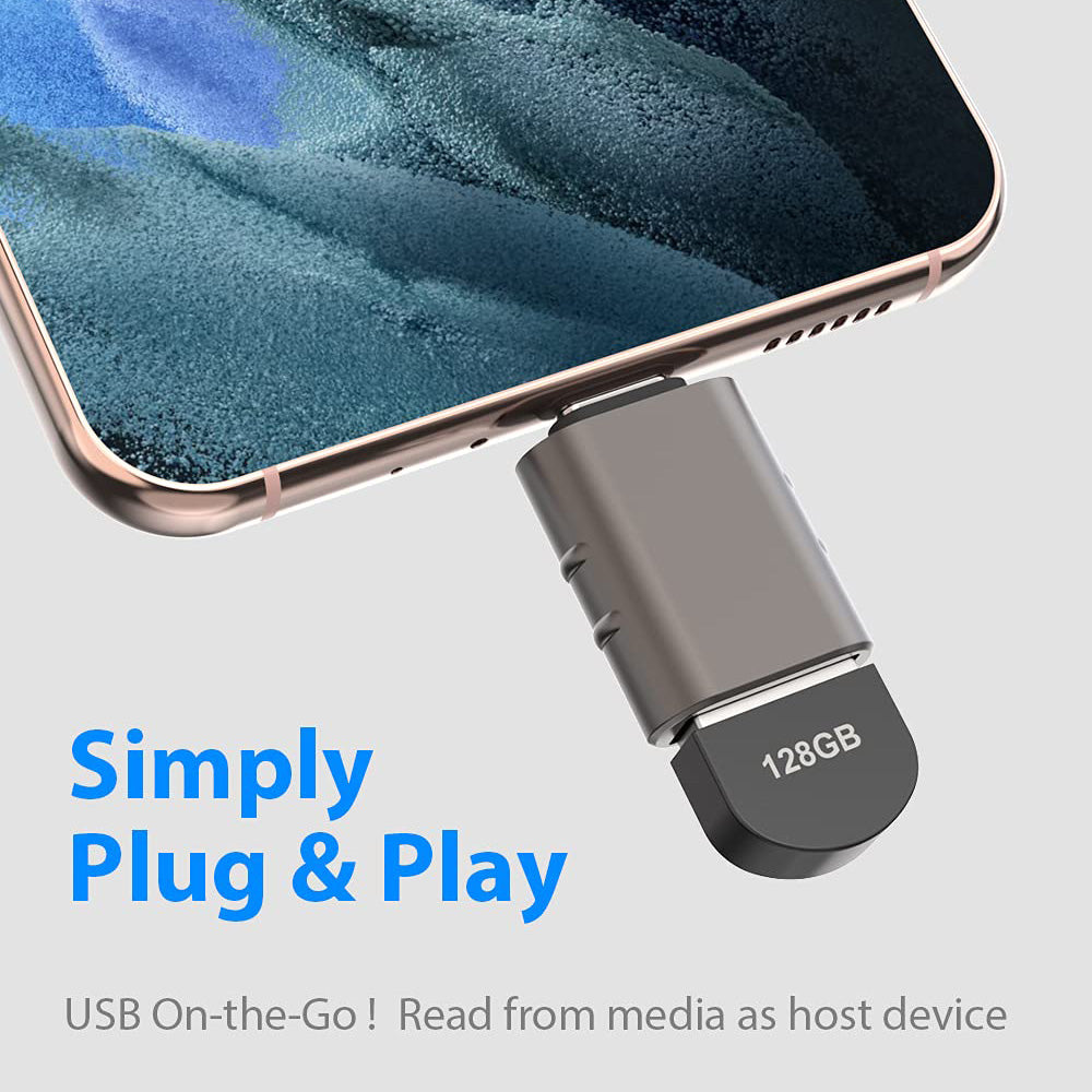 Adaptador OTG USB-C - USB-A Techsuit A10 SlateVolt, Gris
