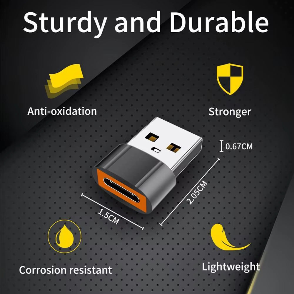 Adaptador de Datos y Carga USB-C - USB-A Techsuit A4 HyperPort, Negro Naranja