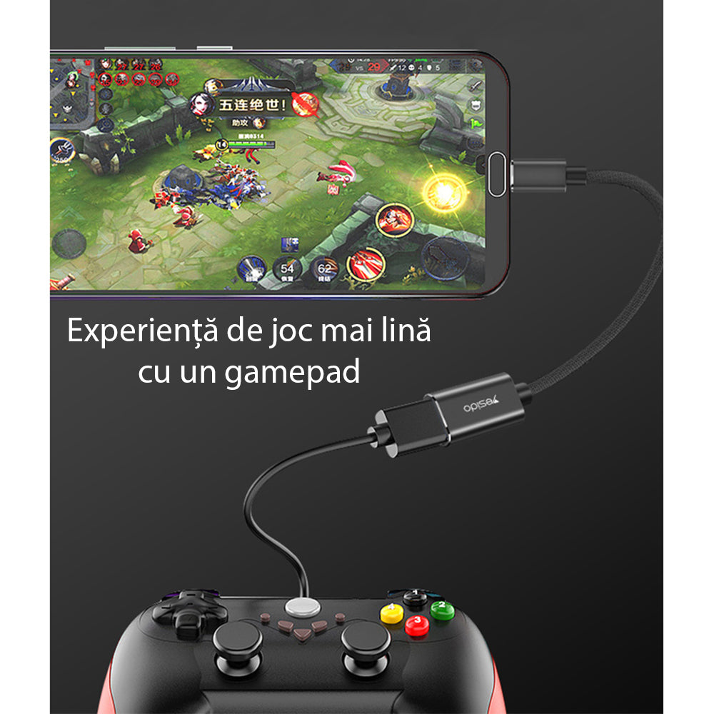 Adaptador OTG USB-C - USB-A Yesido GS01, Negro