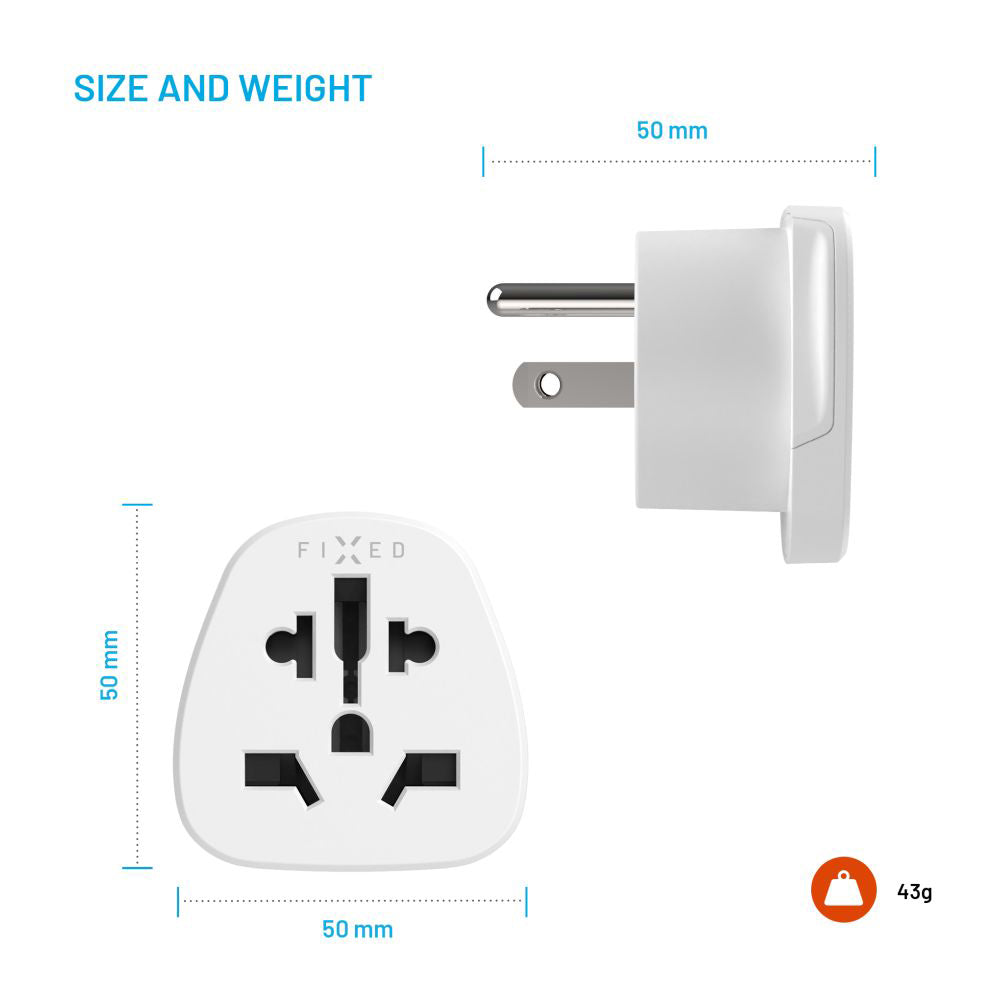 Adaptador de Red Fixed EU / UK / USA - US, Blanco