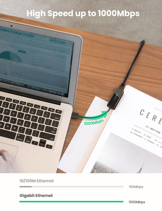 UGREEN CR111 Network Card, RJ45, USB 3.0, Black