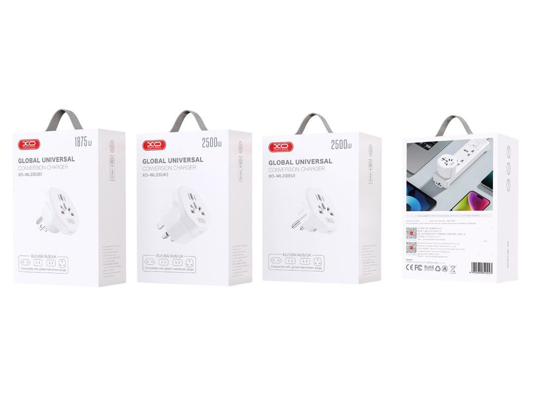 Adaptador de red XO Design WL23 US / UK / AU / AU / FI / CN - Europa, Blanco