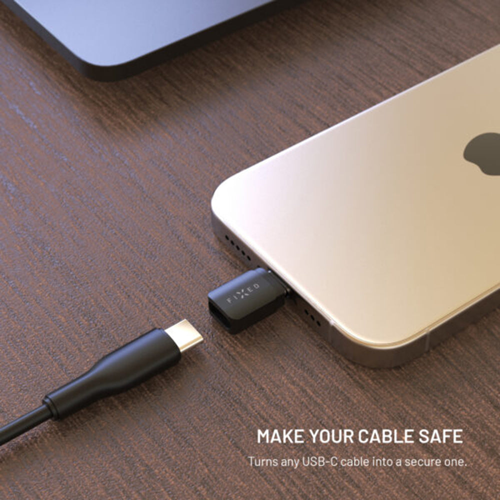 Adaptador USB Bloqueo de Datos Fixed, USB-A / USB-C, 2en1, Negro