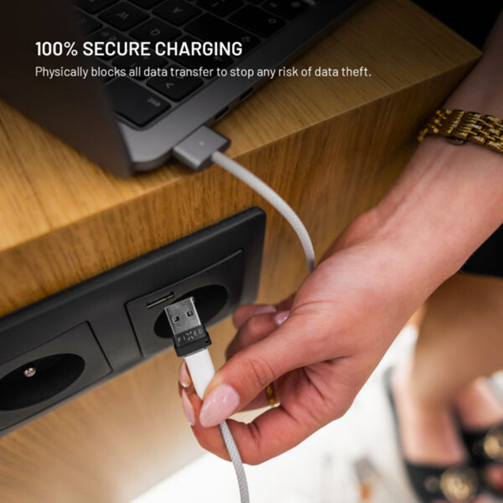 Adaptador USB Bloqueo de Datos Fixed, USB-A / USB-C, 2en1, Negro