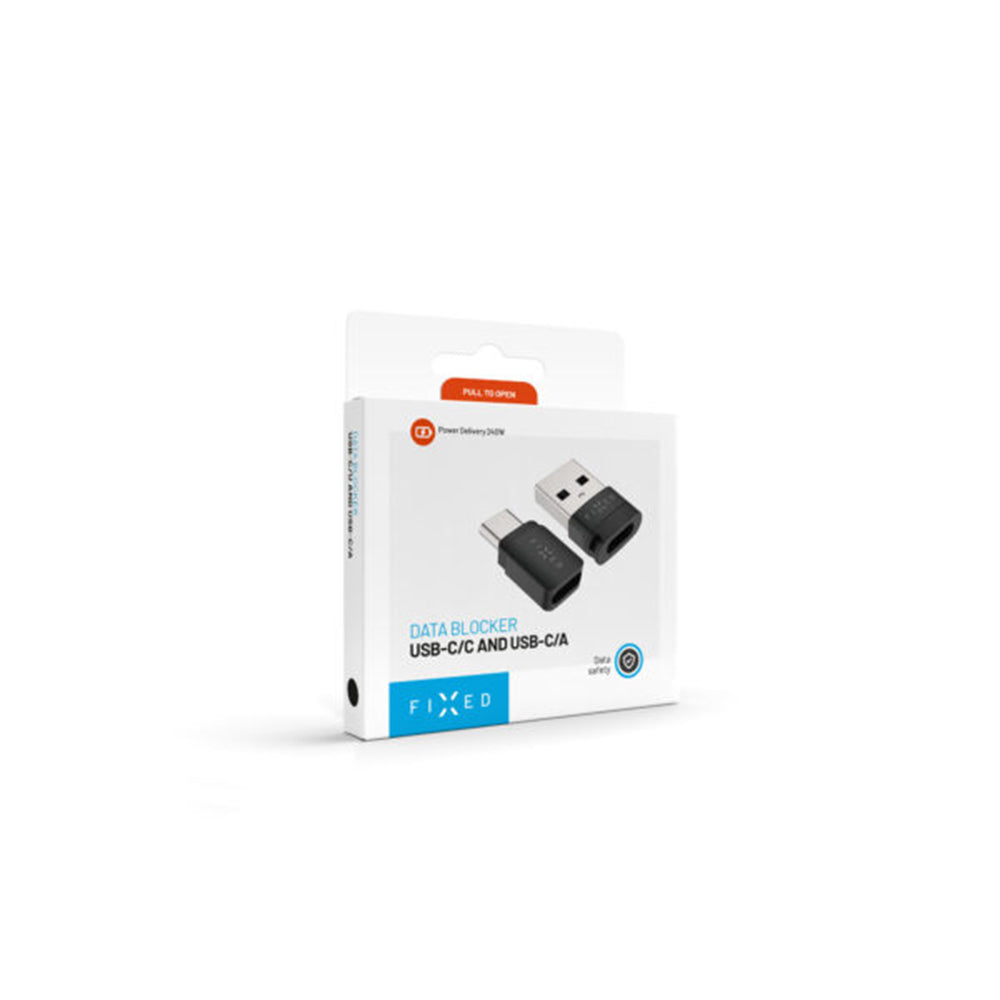 Adaptador USB Bloqueo de Datos Fixed, USB-A / USB-C, 2en1, Negro