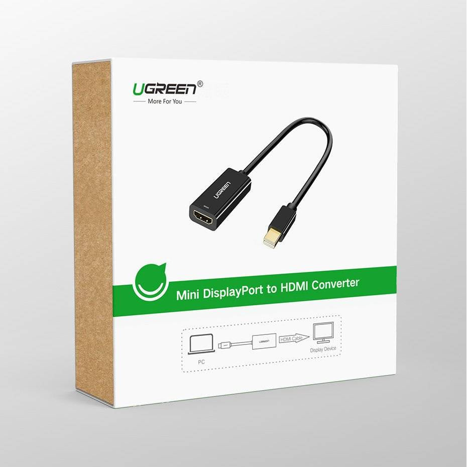Adaptador de Video UGREEN MD112 (10461), MiniDisplayPort - HDMI, Negro
