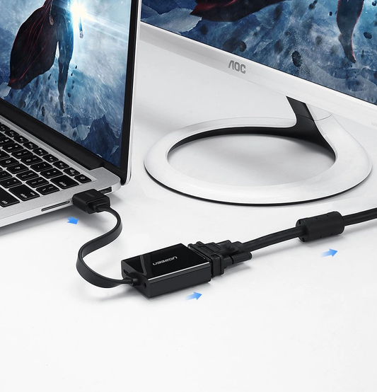 Adaptador de Video UGREEN MM103 (40248), HDMI - VGA, 1080P, Negro