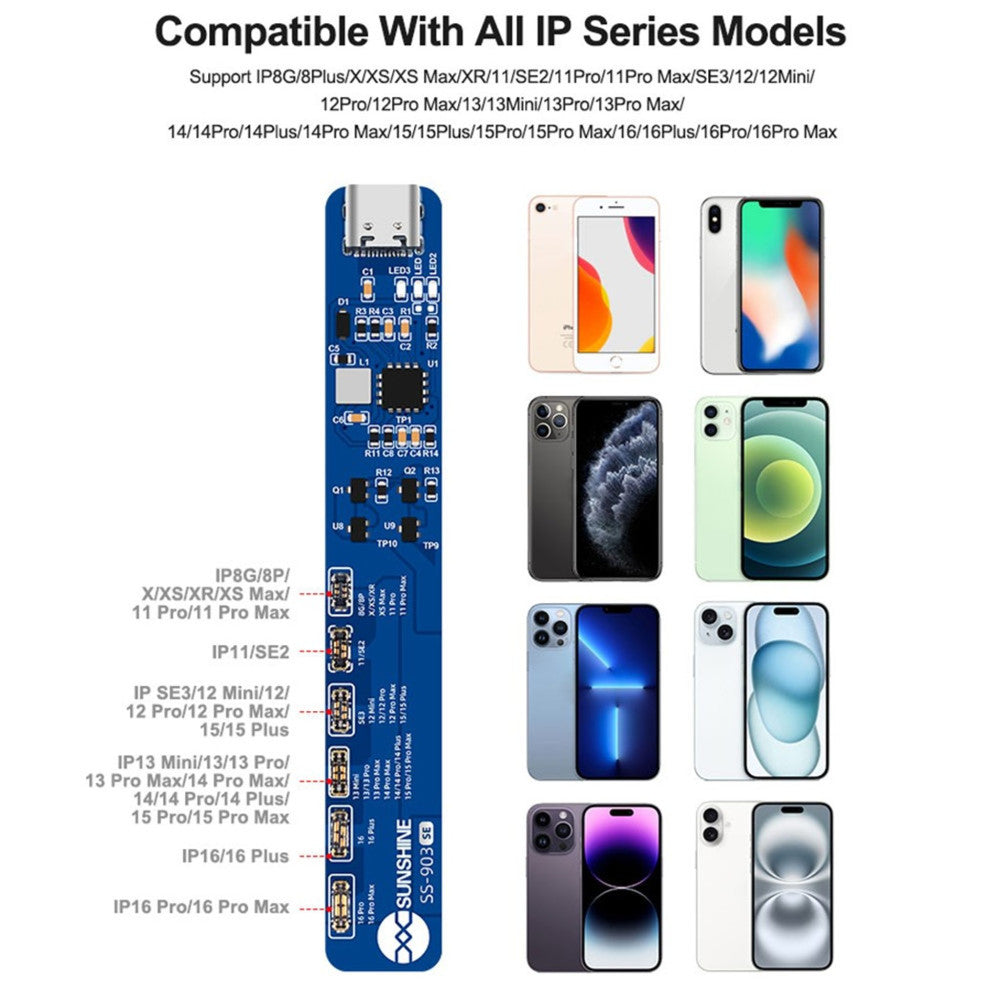 Cargador de placa Sunshine SS-903 SE para Apple iPhone 8 - 16 Series