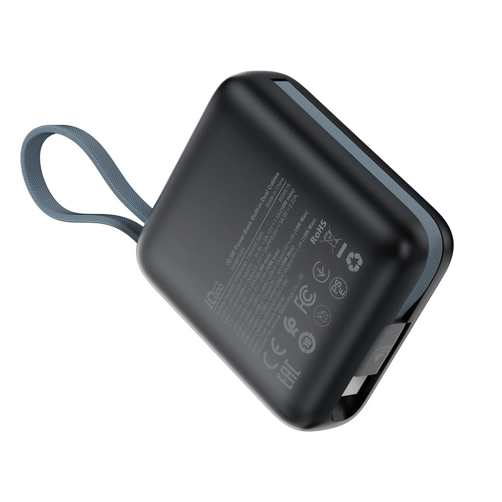 Batería Externa Acefast M23, 10000mAh, 22.5W, QC + PD, 1 x Lightning - 2 x USB-C, Gris