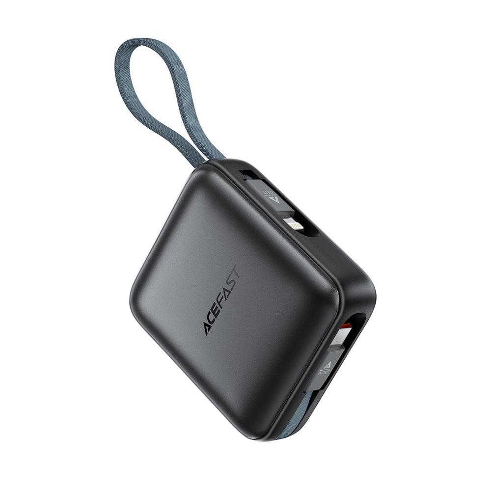 Batería Externa Acefast M23, 10000mAh, 22.5W, QC + PD, 1 x Lightning - 2 x USB-C, Gris